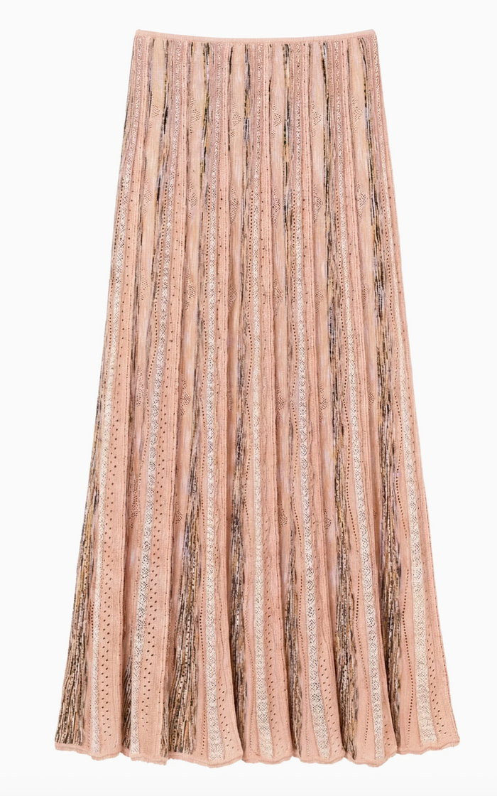 Clio Knit Midi Skirt, Hibiscus