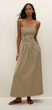 Vera Maxi Dress, Carmen Stripe Sand Cedar