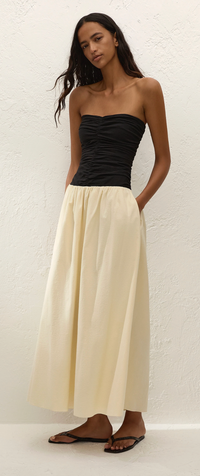 Sant Roc Maxi Dress, Black/Milk