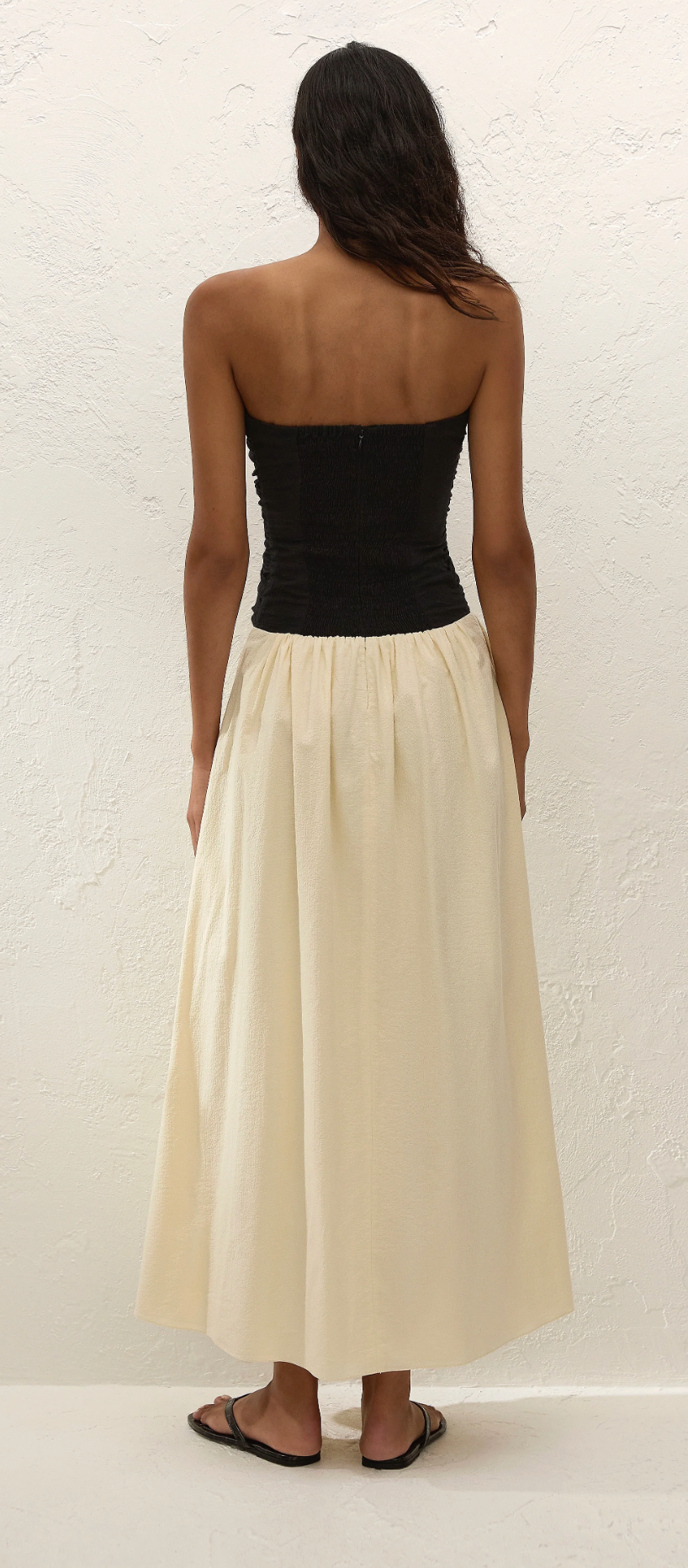 Sant Roc Maxi Dress, Black/Milk