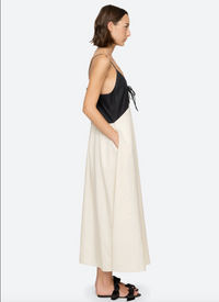 Angelina Suiting Maxi Dress, Cream/Black