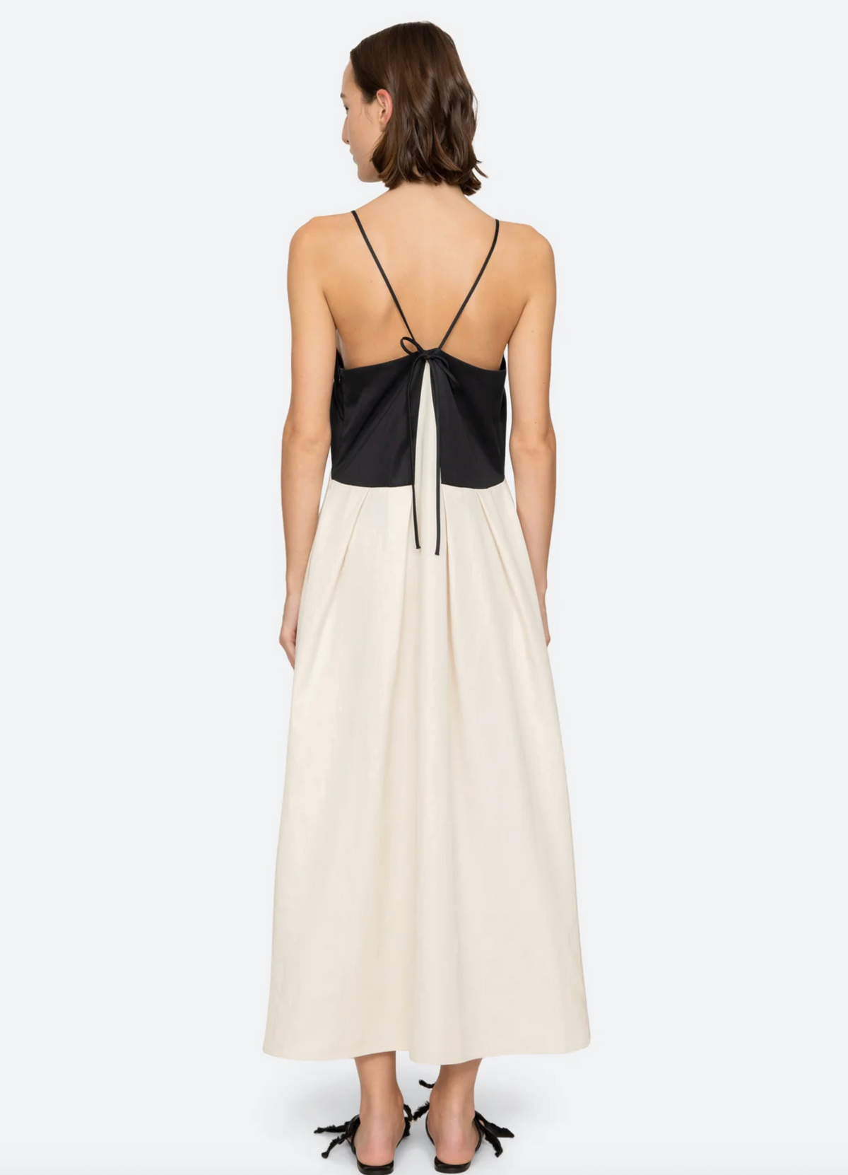 Angelina Suiting Maxi Dress, Cream/Black