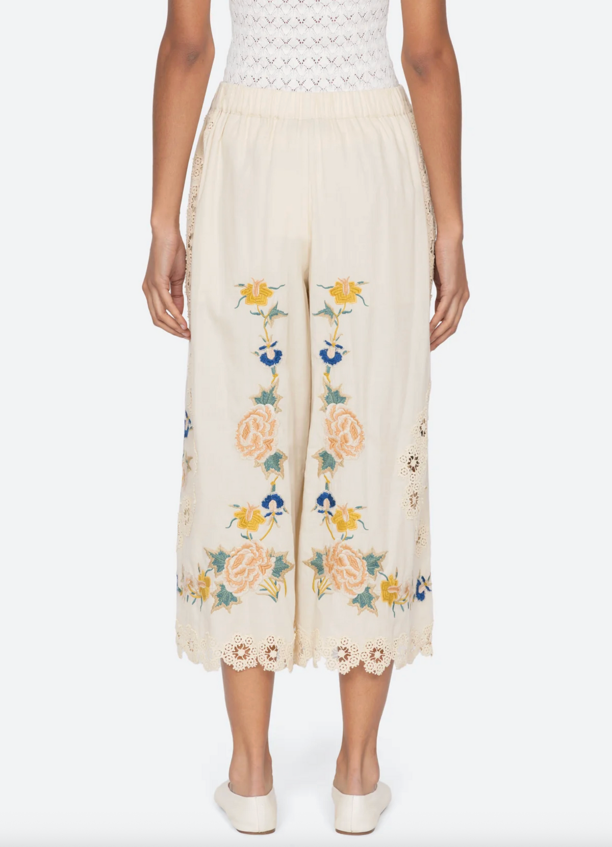 Adonna Emb Pant, Cream