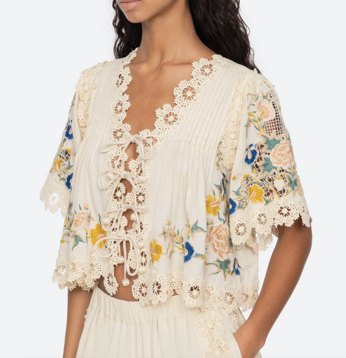 Adonna Emb Top, Cream