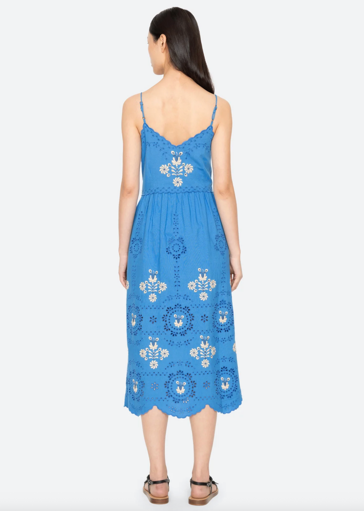 Catharina Emb Slip Dress, Blue