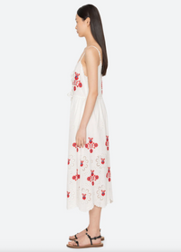 Catharina Emb Slip Dress, Cream