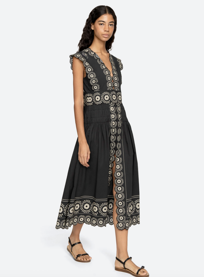 Mirabel Print Midi Dress, Black