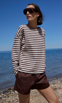 The Breton Tee, Chocolate and Cream Stripe
