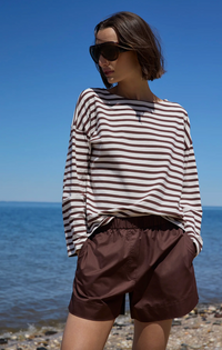The Breton Tee, Chocolate and Cream Stripe