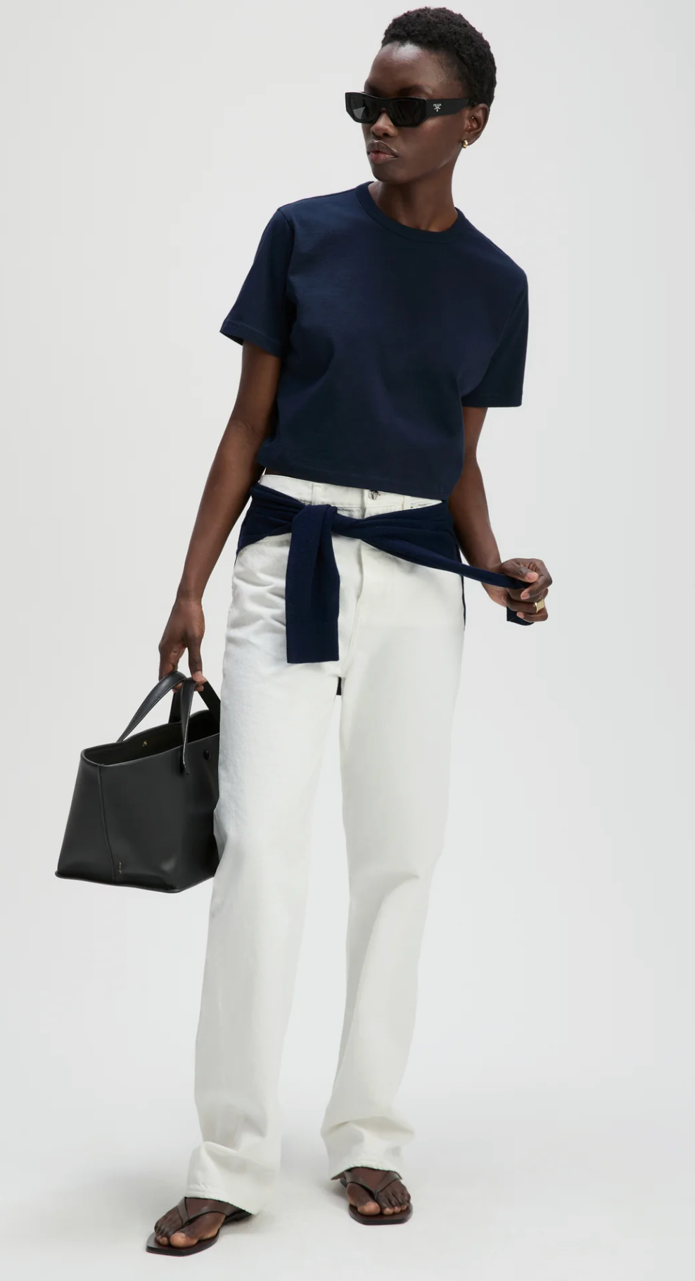 The Cropped Perfect Tee, Navy