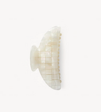 Midi Heirloom Claw, Opalite Shell Checker
