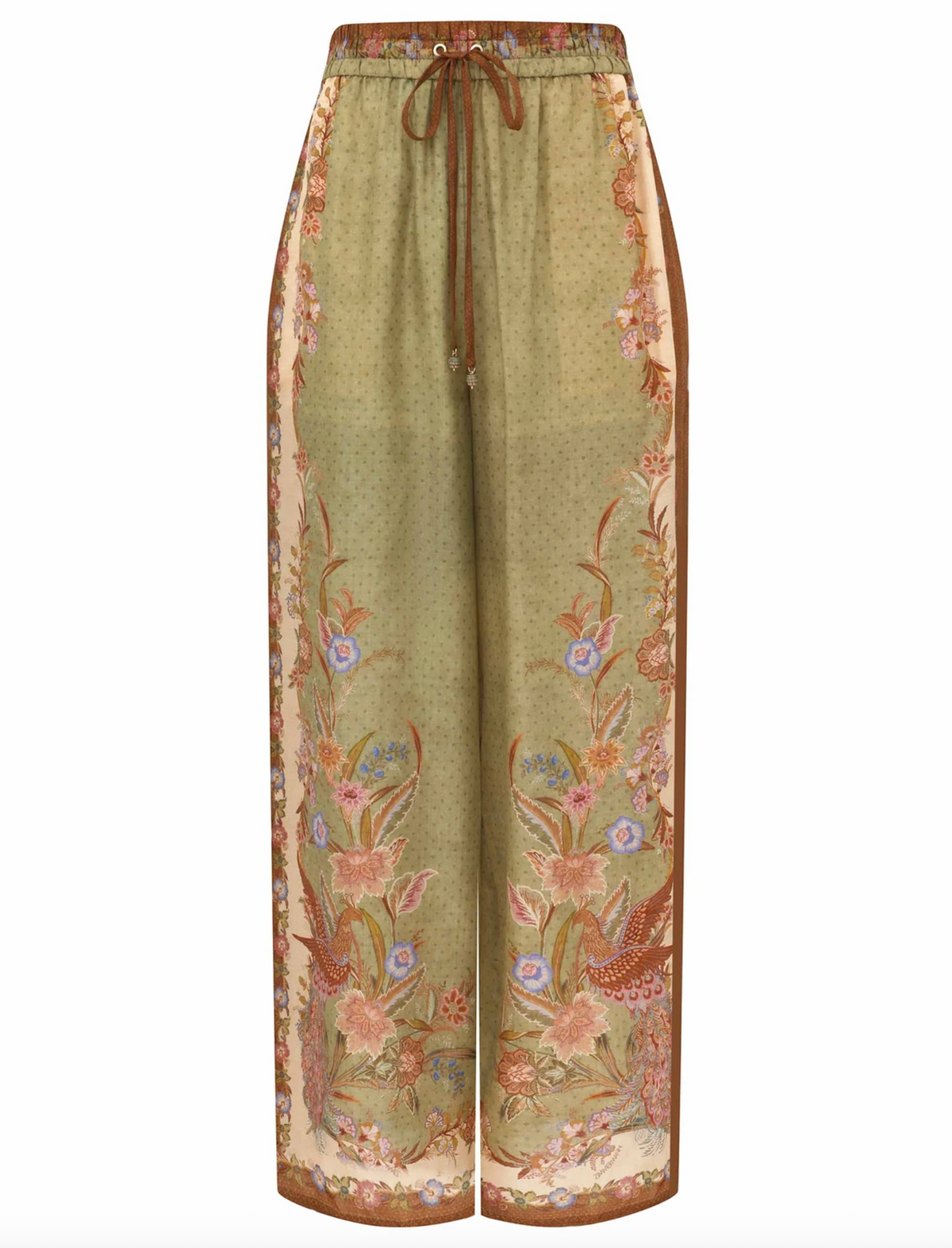 Indra relaxed Pant, Khaki Scarf Floral