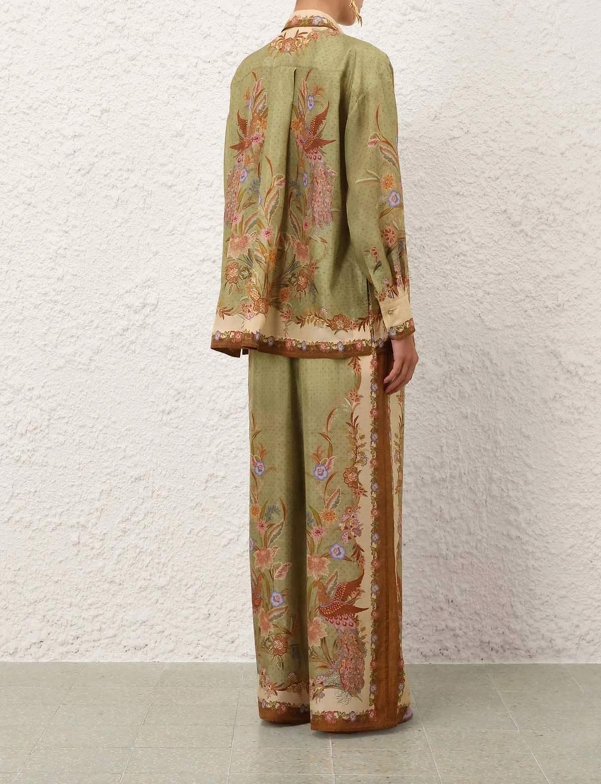 Indra relaxed Pant, Khaki Scarf Floral
