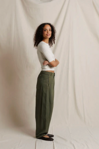 Amelia Luxe Rib Elbow Raglan Crewneck, Oatmeal