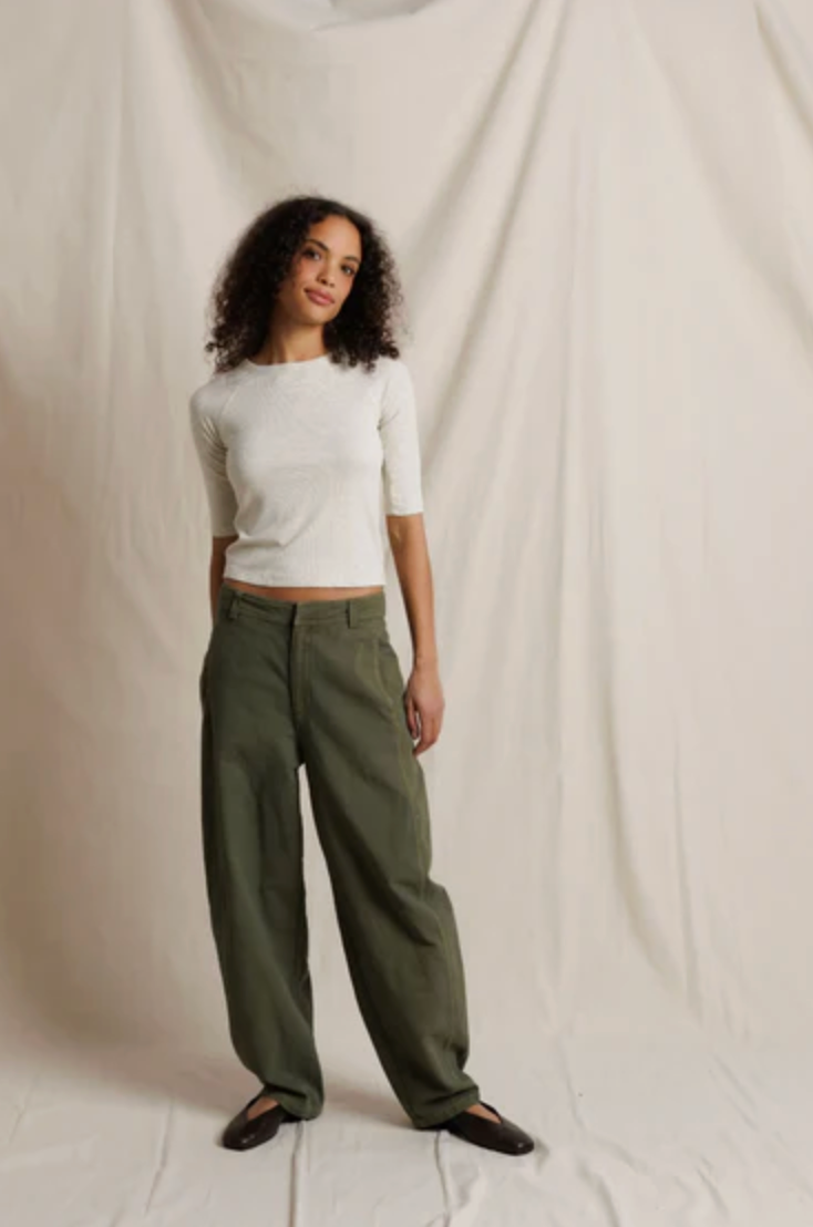 Amelia Luxe Rib Elbow Raglan Crewneck, Oatmeal