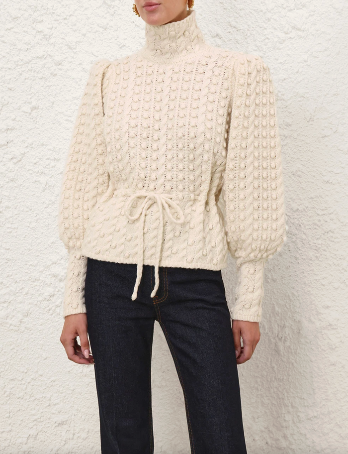 Valiant Wool Bauble Sweater, Cream