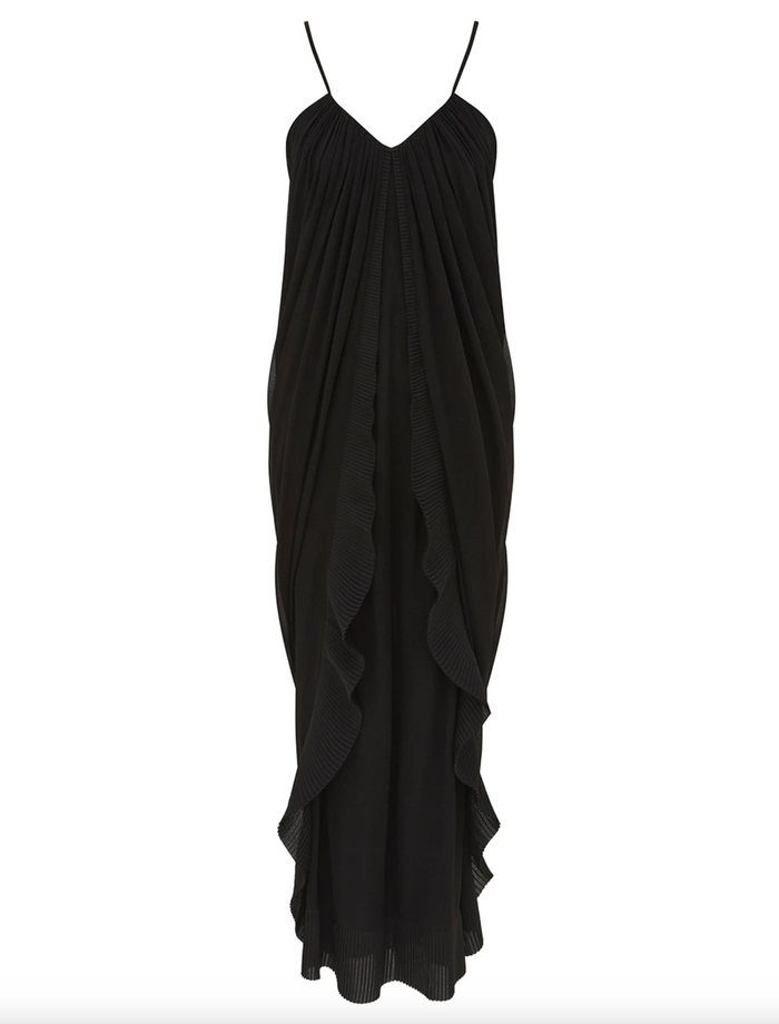 Valiant Floating Slip Dress, Black