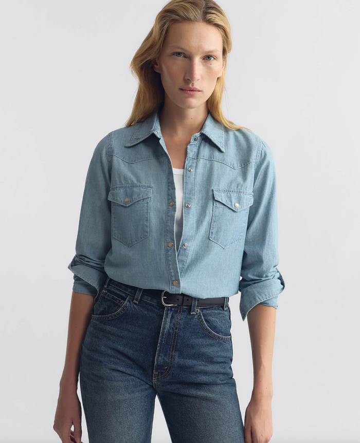 Travis Chambray Shirt, Indigo Chambray