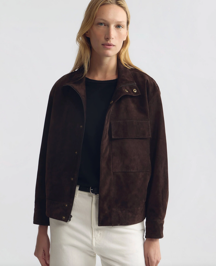Cirque Suede Jacket, Chocolate Brown