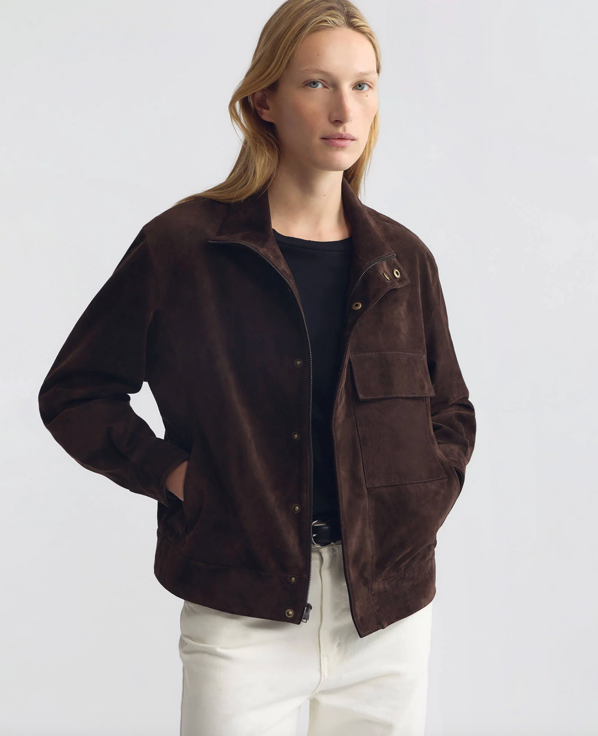 Cirque Suede Jacket, Chocolate Brown