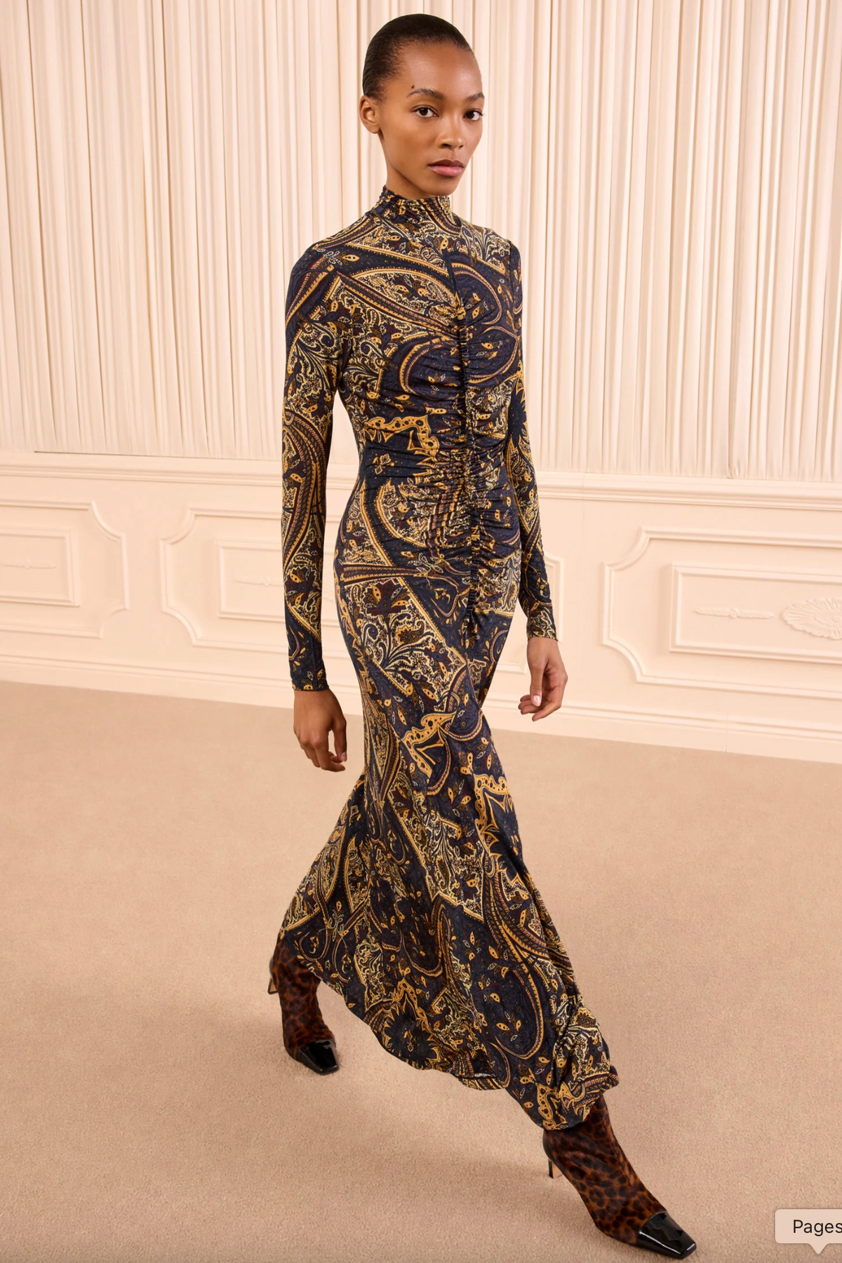 Ida Long Sleeve Jersey Dress, Twilight Paisley