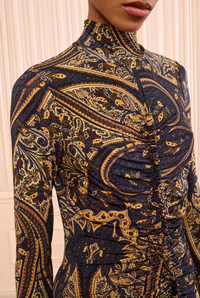 Ida Long Sleeve Jersey Dress, Twilight Paisley
