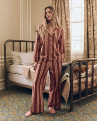 The Smocked Sleep Pant, Ganache Stripe