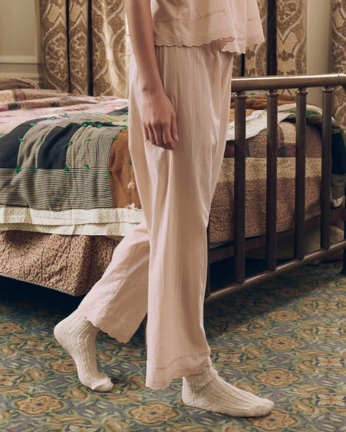 The Eyelet Easy Sleep Pant, Washed Rose