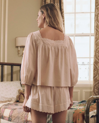The Eyelet Button Sleep Top, Washed Rose