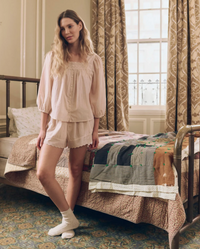 The Eyelet Button Sleep Top, Washed Rose