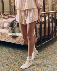The Eyelet Tap Short, Washed Rose