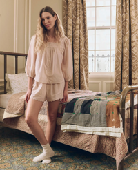 The Eyelet Tap Short, Washed Rose