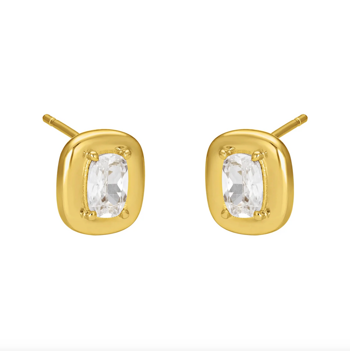 Dahlia Studs, Gold