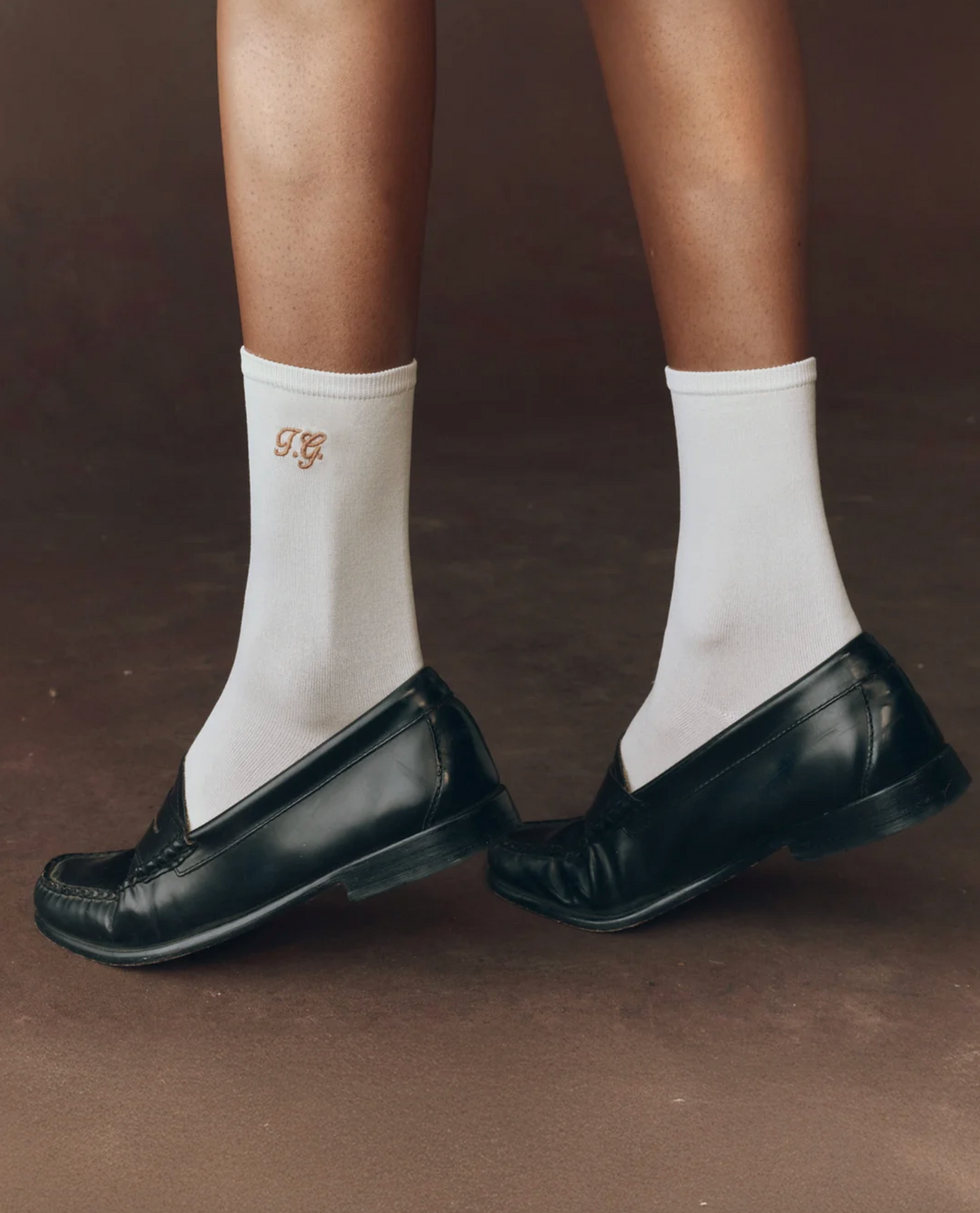 The Monogrammed Trouser Sock, Cream