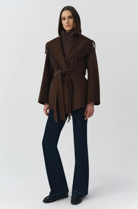 Rowen Fringe Jacket, Chocolate