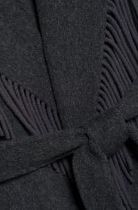 Carrie Fringe Robe Coat, Dark Charcoal
