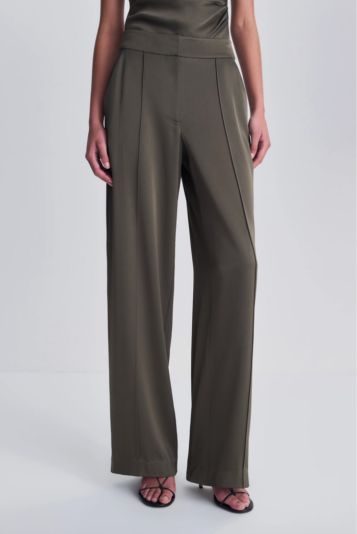 Kyra Wide Leg Pant, Dark Olive