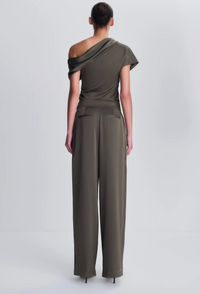 Kyra Wide Leg Pant, Dark Olive