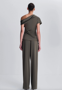 Phoebe Draped Top, Dark Olive