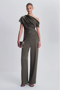 Phoebe Draped Top, Dark Olive