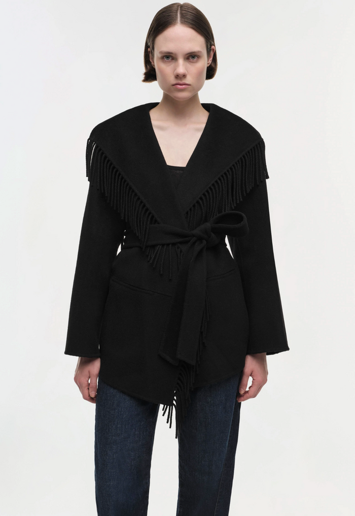 Rowen Fringe Jacket, Black