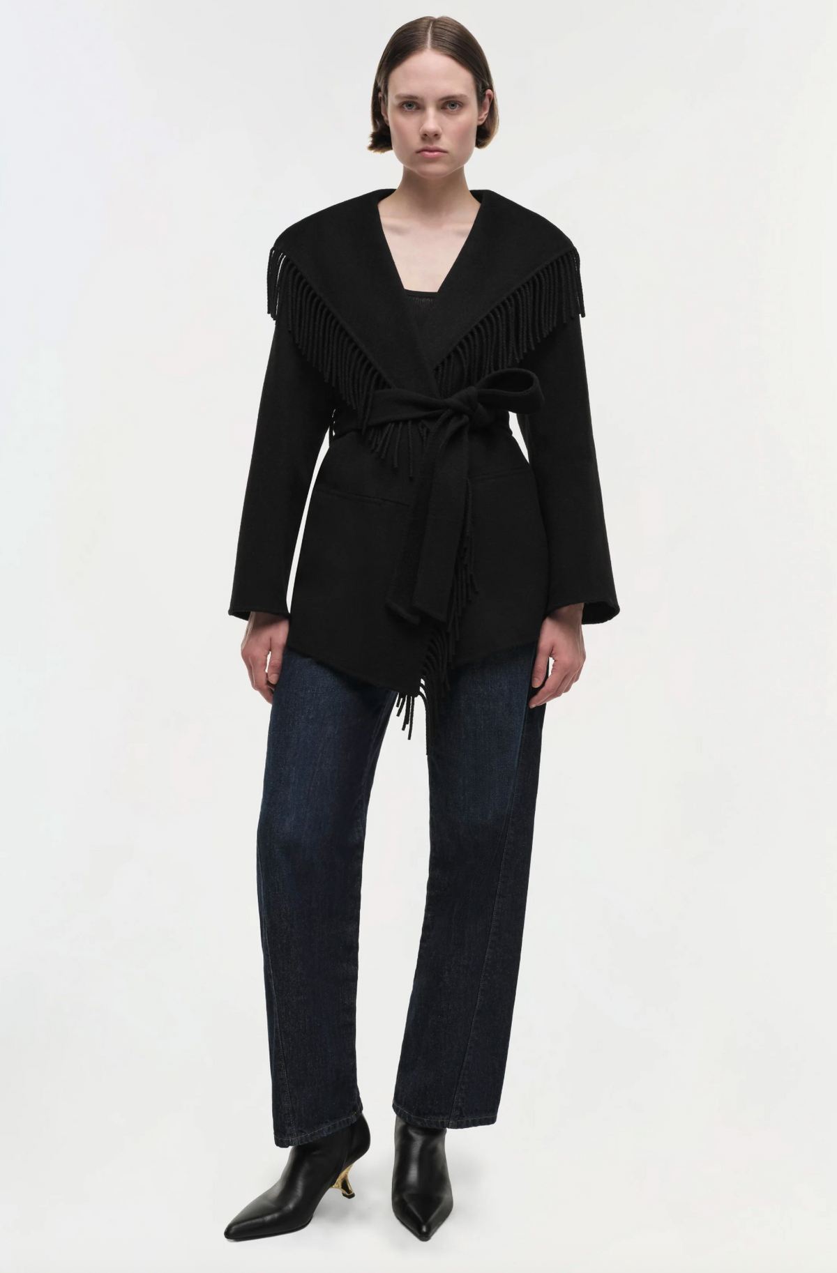 Rowen Fringe Jacket, Black