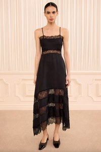 Coco Sleeveless Silk Dress, Noir
