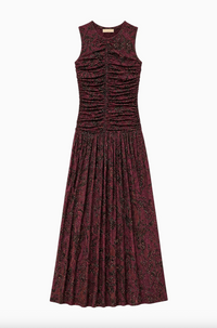 Elora Sleeveless Jersey Dress, Claret Floral