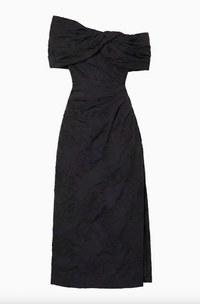 Violeta Off the Shoulder Cloque Dress, Noir