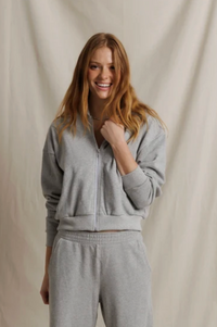 Sean French Terry Long Sleeve Zip Up, Heather Grey