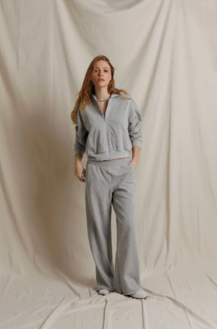 Sean French Terry Long Sleeve Zip Up, Heather Grey
