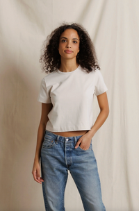 Sage 90s Jersey Cropped Crewneck Tee, Whitecap Grey