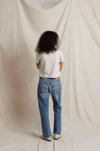 Sage 90s Jersey Cropped Crewneck Tee, Whitecap Grey