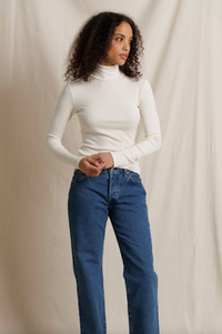 Tati Micro Modal Rib Turtle Neck, Natural